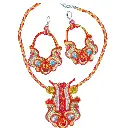 Juego de Collar y Aretes Soutache 'Careta de Diablada' | Joyería Artesanal Folklórica