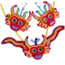 Juego de Collar y Aretes Soutache 'Máscara Diablada Original'