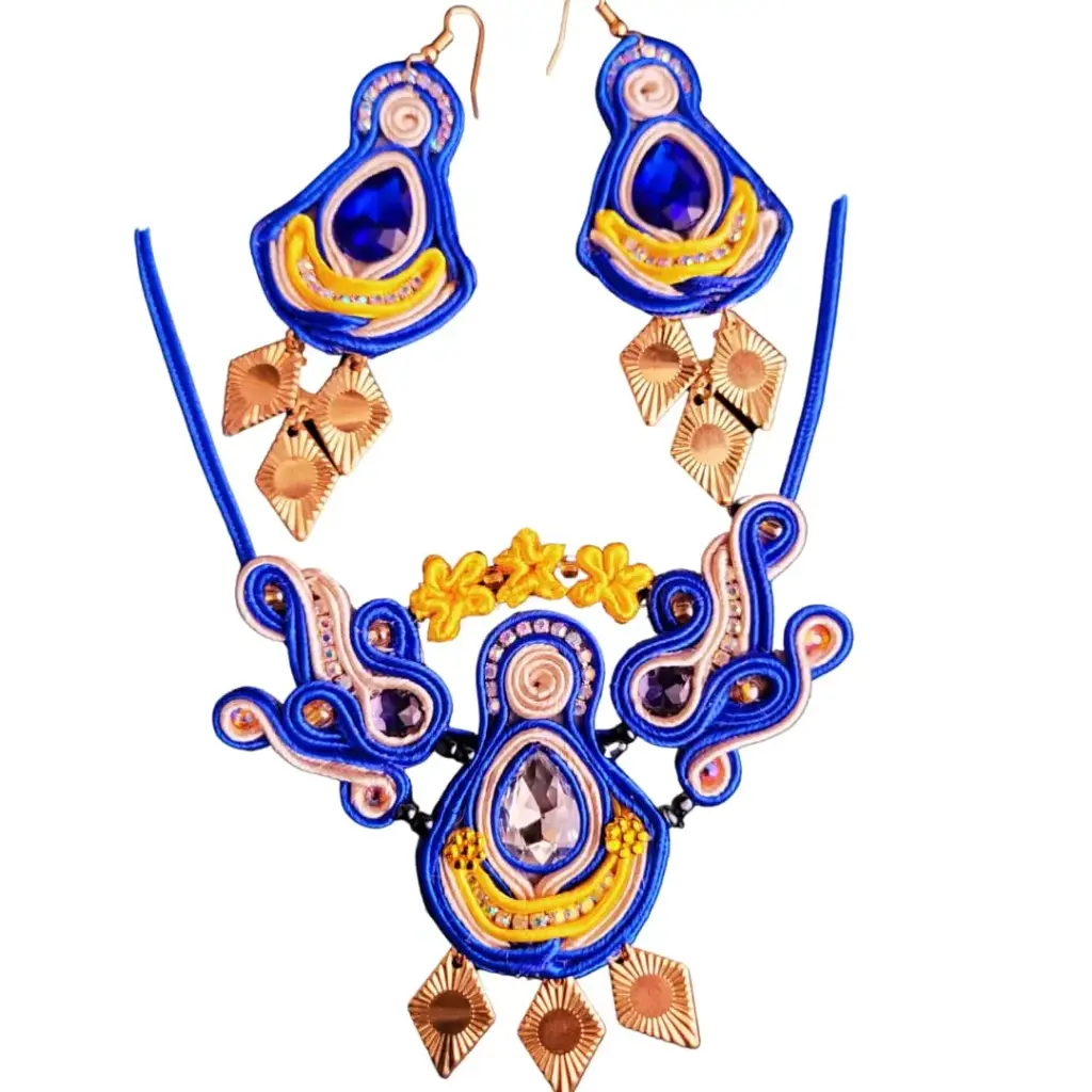 Juego Soutache 'Devoción Candelaria' (Diseño Genuinos Art) (Azul)