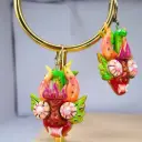 Aretes 'Careta Diablada' en Polimero de Micro-Modelado (Modelado y Pintado a Mano)