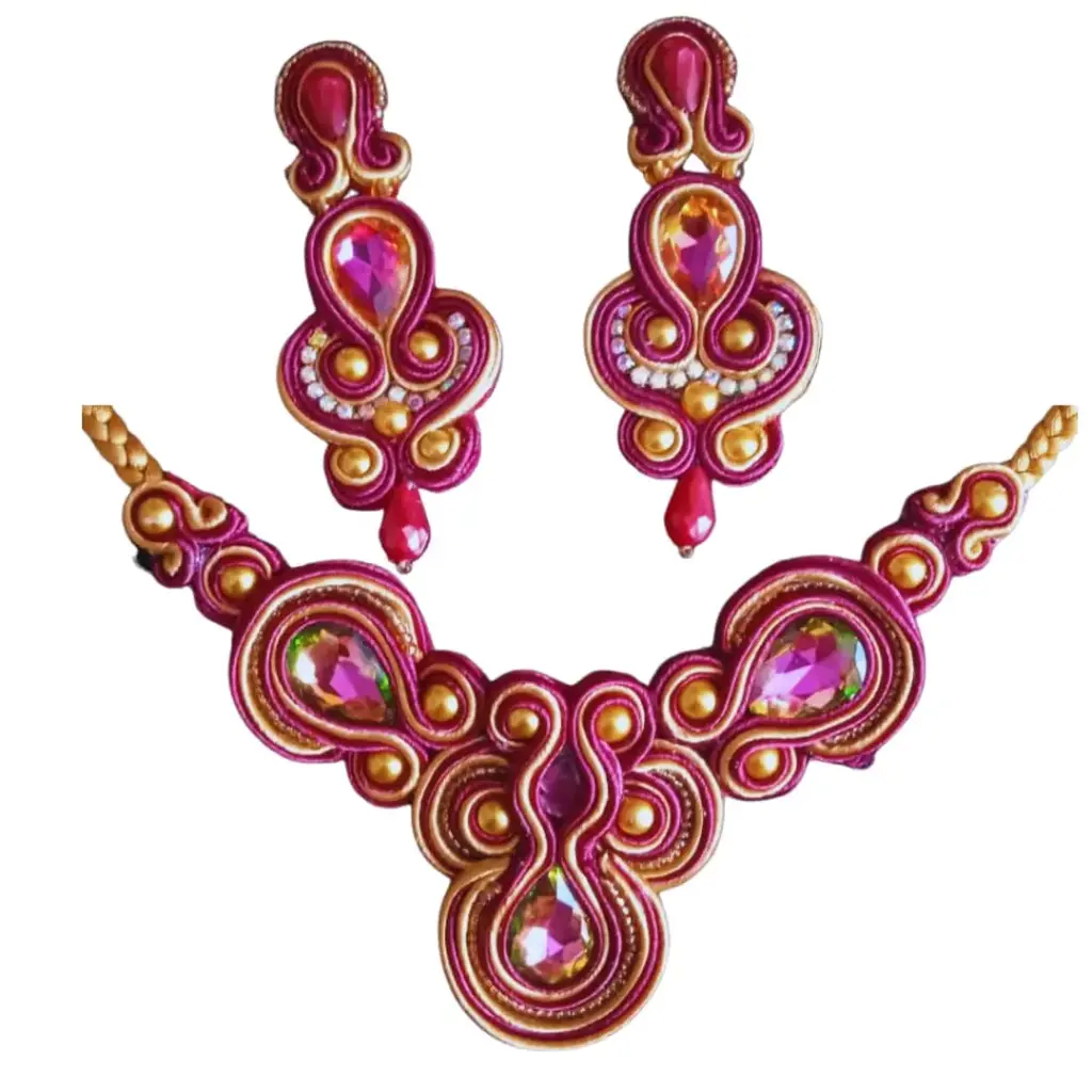 Juego Soutache 'Gala' con Arete Variante (Set Co-Creación)