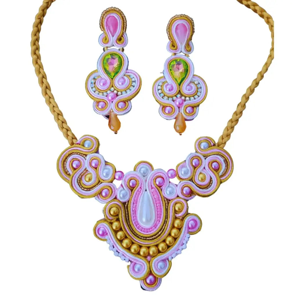 Juego Soutache 'Perla Imperial' (Diseño de Gala) | Joyería | Genuinos Art