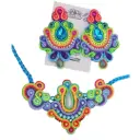 Juego Soutache 'Perla Imperial' con Arete 'Escudo' (Set Variante)