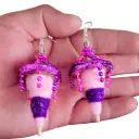 Aretes Artesanales 'Rueca de Lana' (Kullawada Técnica Mixta)
