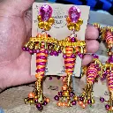 Aretes 'Rueca de Lujo' (Soutache, Cristales y Borlas de Cadena)