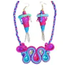 Juego Soutache 'Ondas Kullawada' (Collar de Ondas + Aretes Rueca)