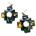Aretes Chakana 'Cosmovisión Andina' 3D (Polimero de Micro-Modelado)