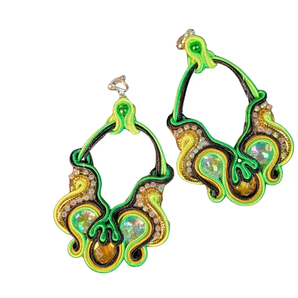 Aretes Soutache 'Careta Diablada Abstracta' (Diseño de Gala)