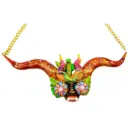 Collar Pechera 'Careta Diablada' 3D (Polimero de Micro-Modelado)