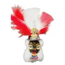 Prendedor/Anillo 'Moreno de Gala' 3D (Polimero de Micro-Modelado, Vellón y Plumas)