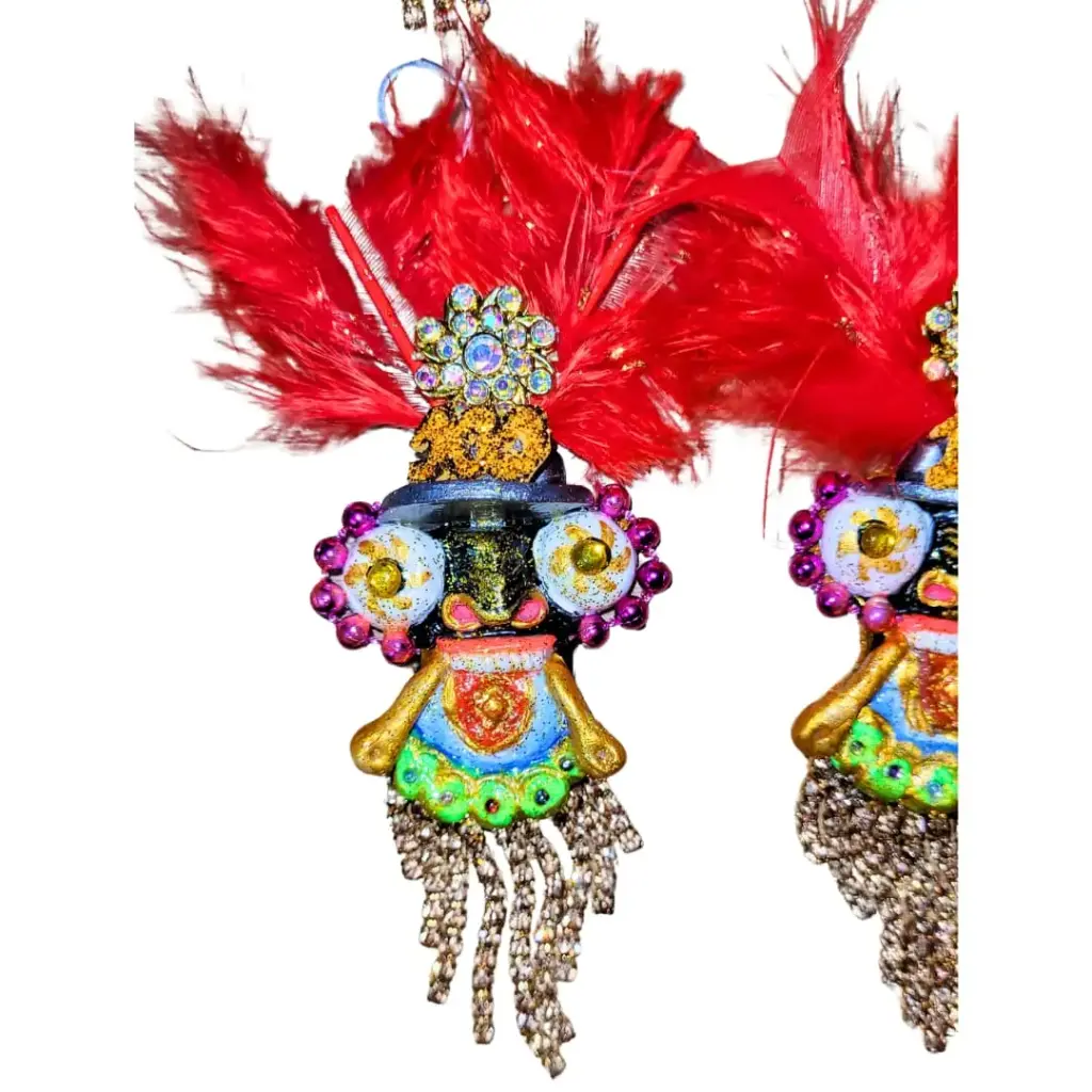 Aretes 'Moreno de Gala - 3D (FlexiResina, Vellón y Plumas)