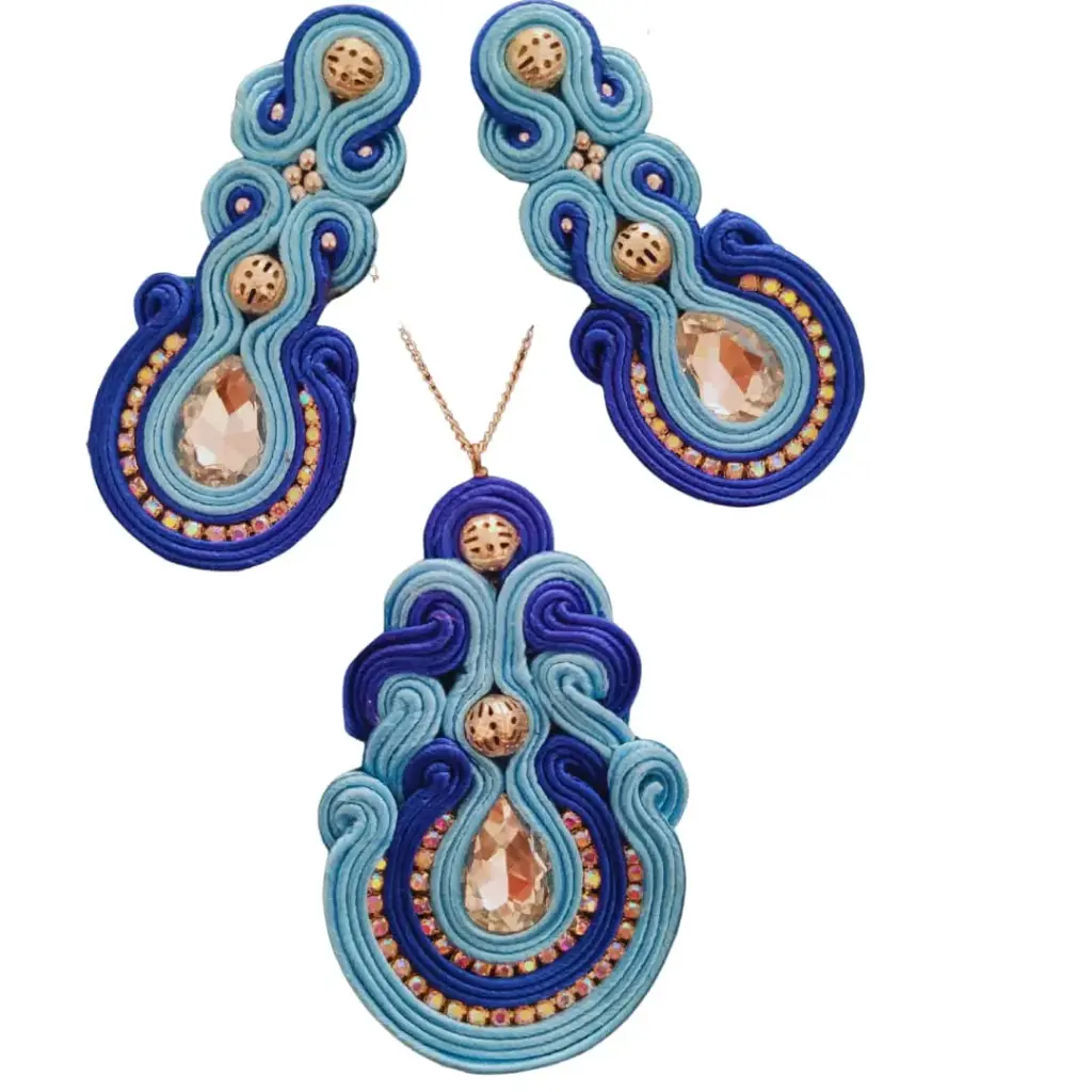 Juego Soutache 'Olas de Filigrana' (Diseño Abstracto)