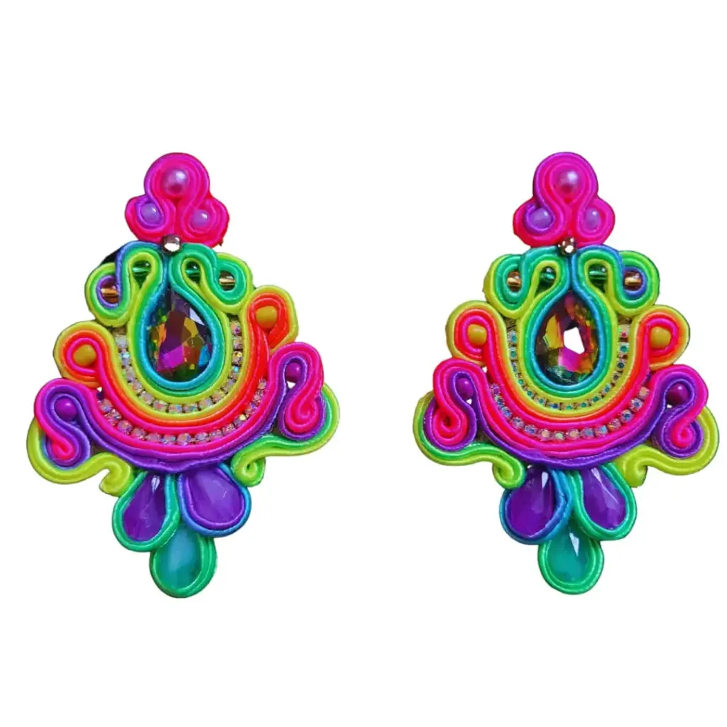 Aretes Soutache 'Escudo Folklórico' (Modelo Base con Variantes)