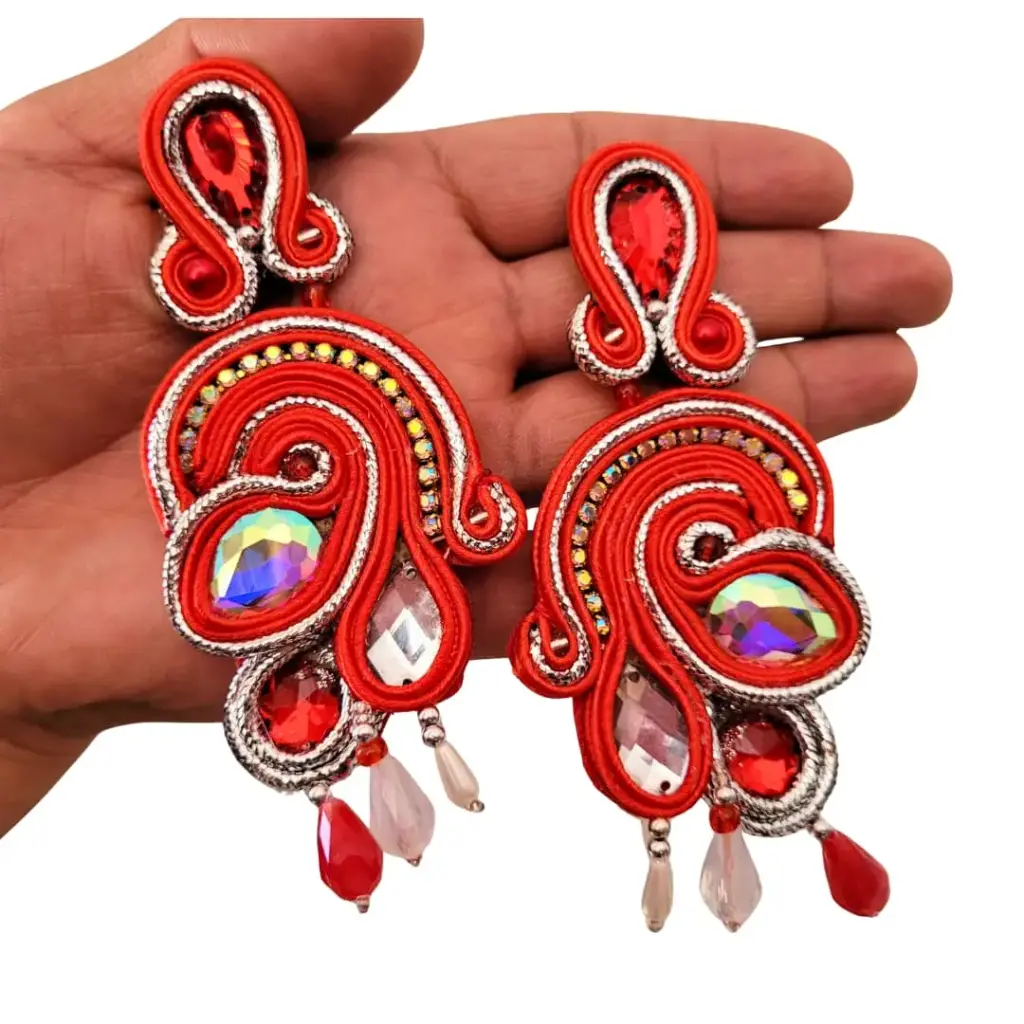 Aretes Soutache 'Cascada de Gala' (Diseño Premium de Lujo)