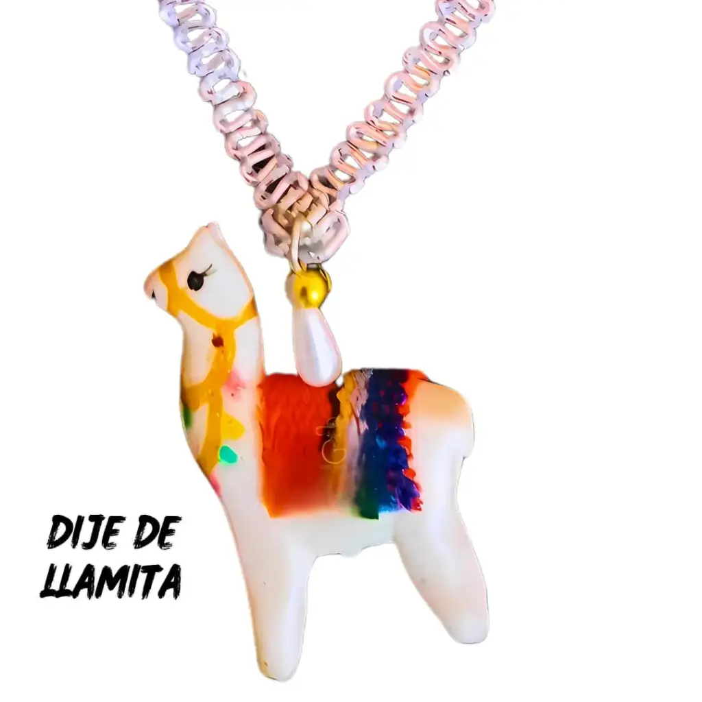 Dije 'Llamita Andina' (Polimero de Micro-Modelado y Textil)
