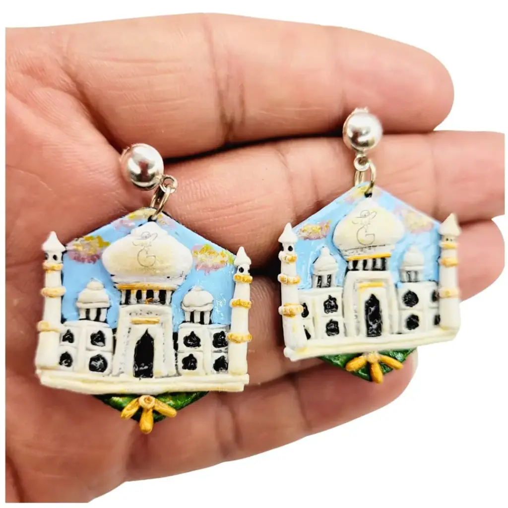 Aretes 'Taj Mahal' 3D (Colección Maravillas del Mundo) en FlexiResina