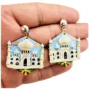 Aretes 'Taj Mahal' 3D (Colección Maravillas del Mundo) en Polimero de Micro-Modelado