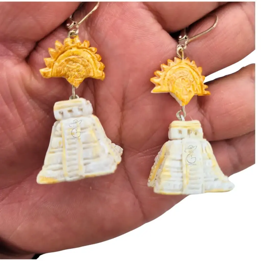 Aretes 'Chichén Itzá' 3D (Colección Maravillas del Mundo) en FlexiResina
