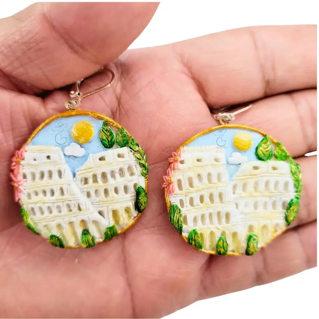 Aretes 'Coliseo Romano' 3D (Colección Maravillas del Mundo) en FlexiResina
