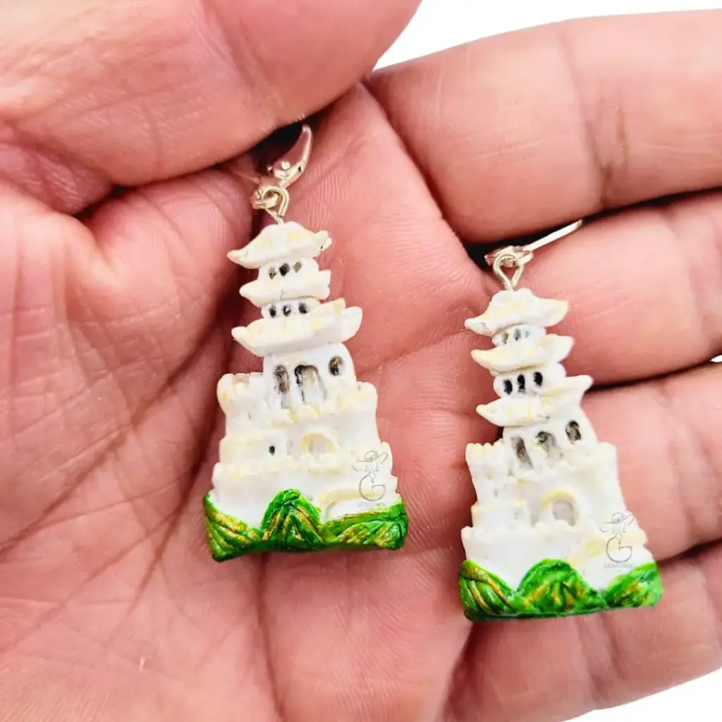 Aretes 'Muralla China' 3D (Colección Maravillas del Mundo) en FlexiResina
