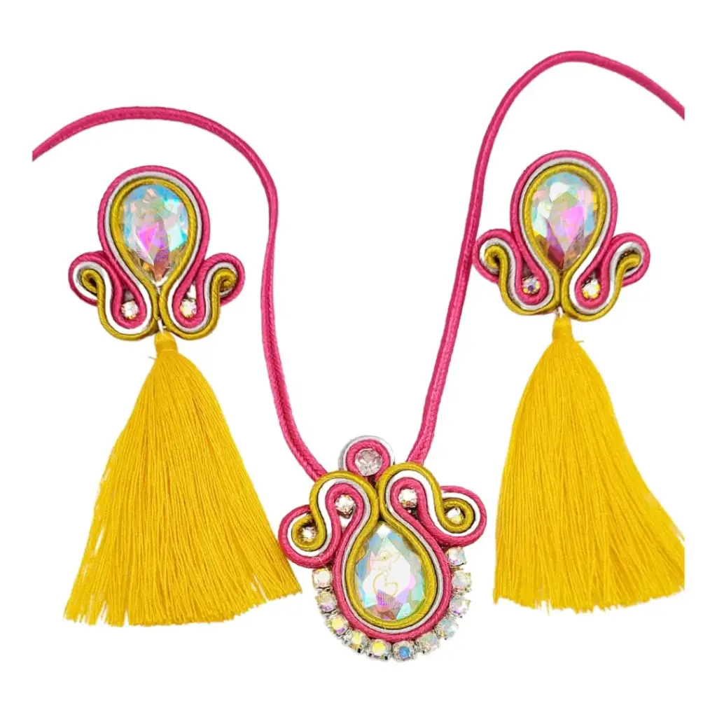Juego Soutache 'Fiesta Folklórica' (con Borlas de Hilo de Bordar)