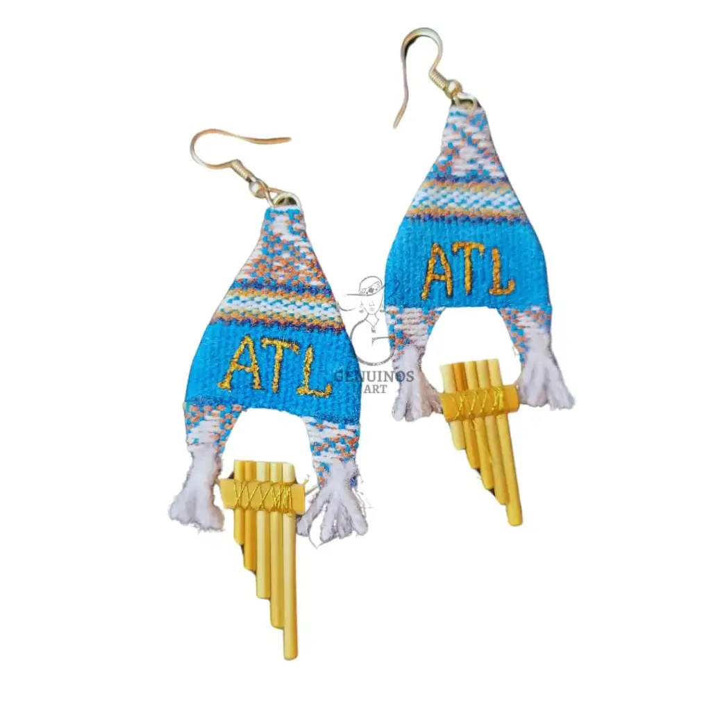 Aretes 'Chullo de Sikuri' Personalizados (con Siku de Chillihua)