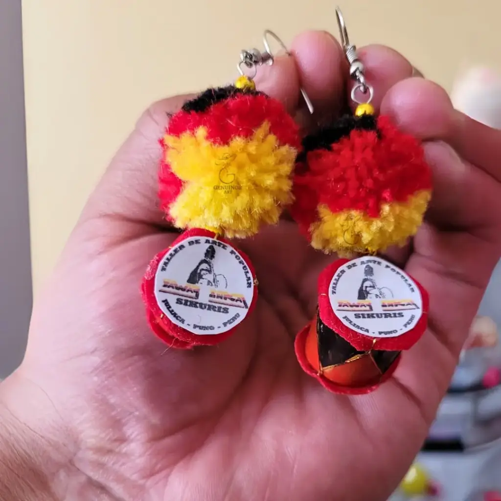 Aretes 'Bombo y Pompón' Personalizados (Sikuris)