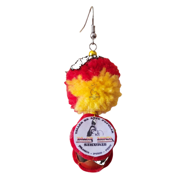Aretes 'Bombo y Pompón' Personalizados (Sikuris)