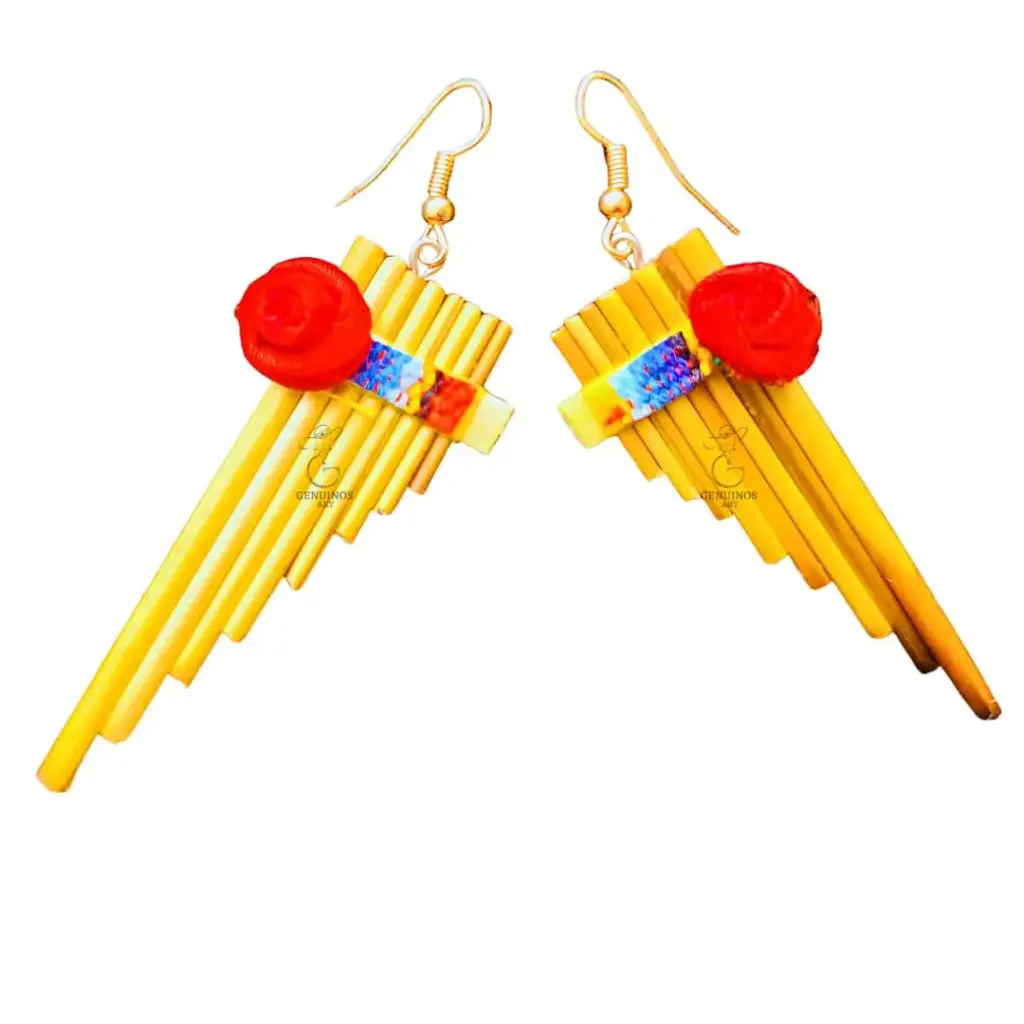 Aretes 'Siku de Gala' (Chillihua, Lliclla y Rosa de Tela)