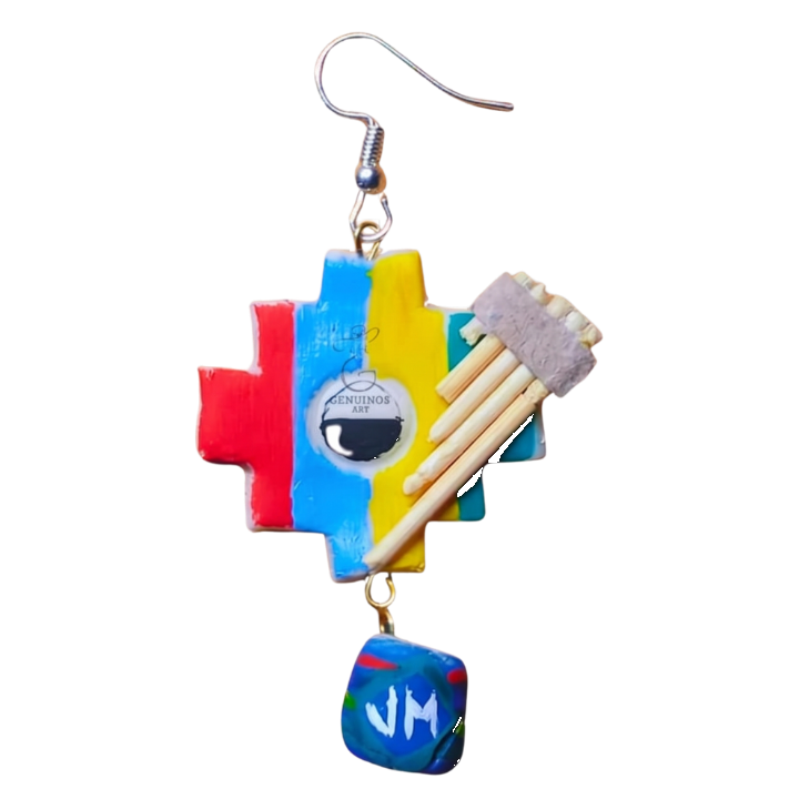 Aretes 'Chakana Sikuri' Personalizados (MDF, Siku y Dije)