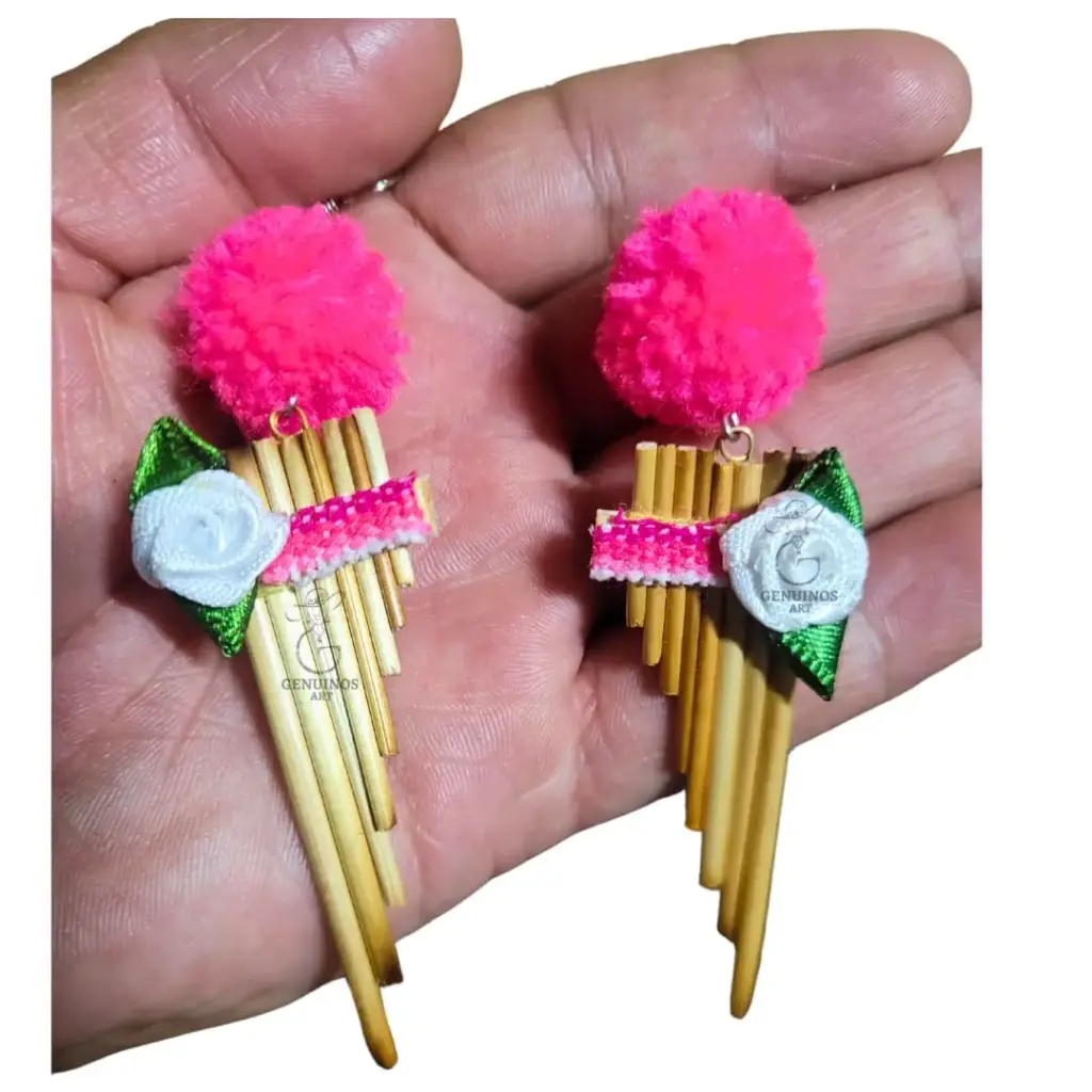 Aretes 'Siku de Gala' (Pompón, Siku y Rosa)