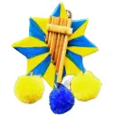 Prendedor 'Estrella Sikuri' (Siku y Pompones)