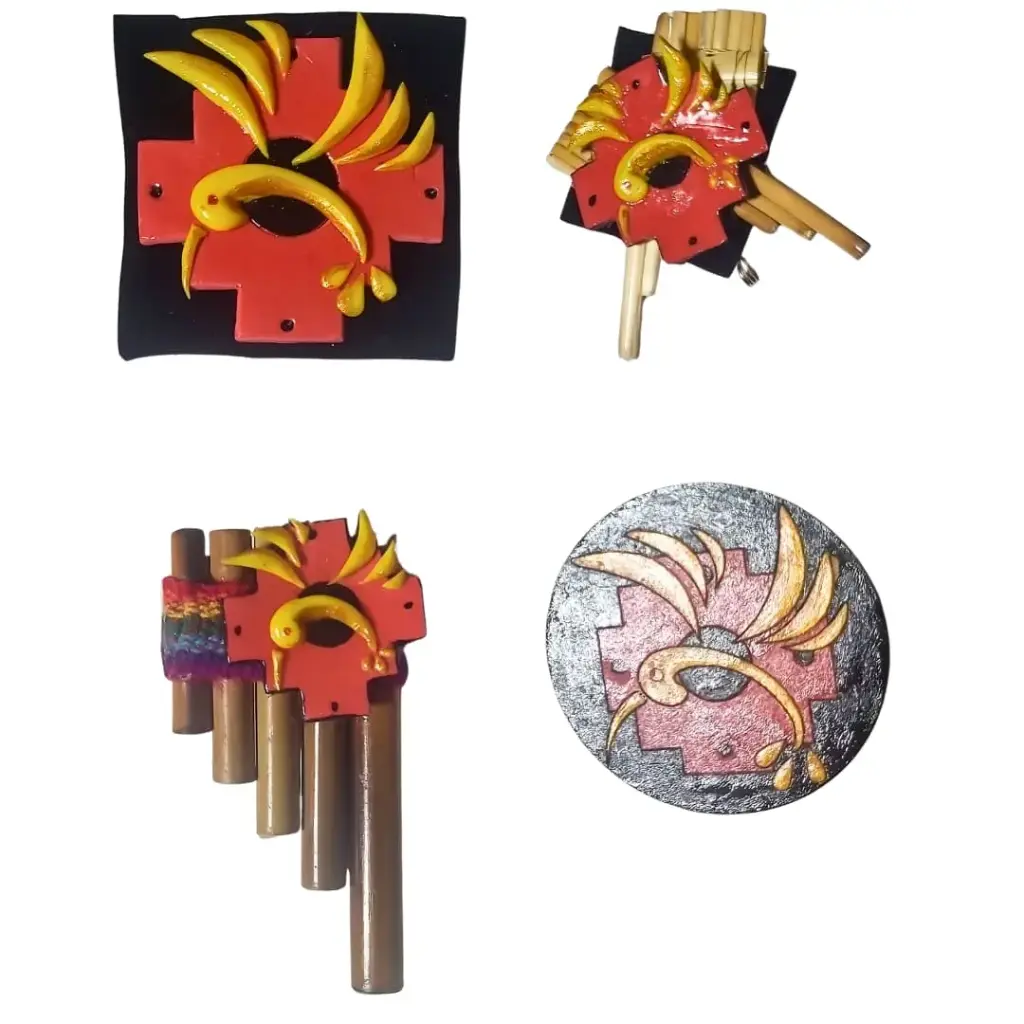 Prendedor 'Chakana de Ave' (FlexiResina 3D en Alto Relieve)