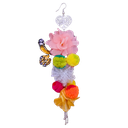 Aretes 'Carnaval Novoandino' (Fusión Textil: Flores, Pompones y Mariposas)