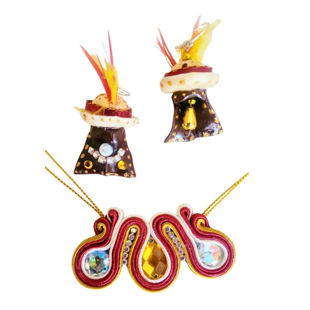 Juego 'Gala Waca Waca' (Fusión Soutache y Polímero 3D)