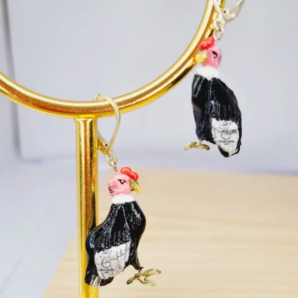Aretes 'Cóndor Andino' 3D (Polímero de Micro-modelado)