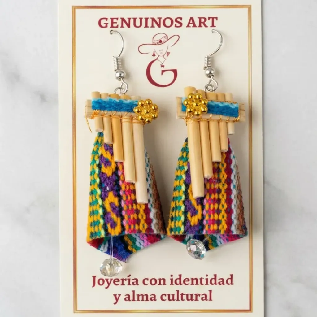 Aretes Andinos Personalizables de Flecos Tejidos (Hechos a Mano)