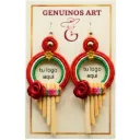Pendientes Artesanales Andinos de Soutache y Chillihua | Personaliza tu Logo y Colores