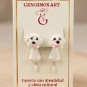 Aretes “Poodle Juguetón” – Caniche Artesanal en Polímero Micromodelado | Genuinos Art
